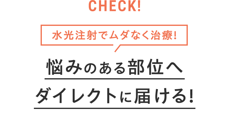 水光注射でムダなく治療!悩みのある部位へ ダイレクトに届ける!