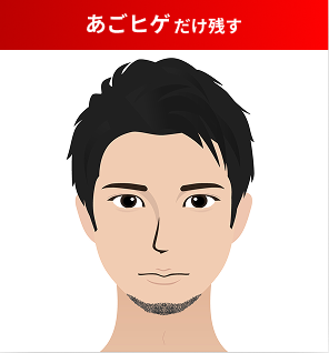 あごヒゲだけ残すデザイン例