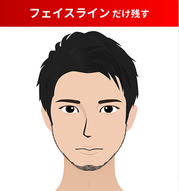 フェイスラインだけ残すデザイン例