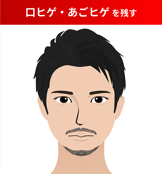 口ヒゲ・あごヒゲを残すデザイン例